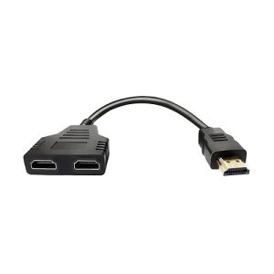 HDMI Male to Dual HDMI Female Black Splitter